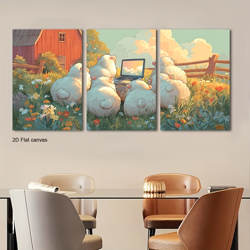 Canvas Wrap Ready - Lienzo sin Marco, 3 Piezas, Arte