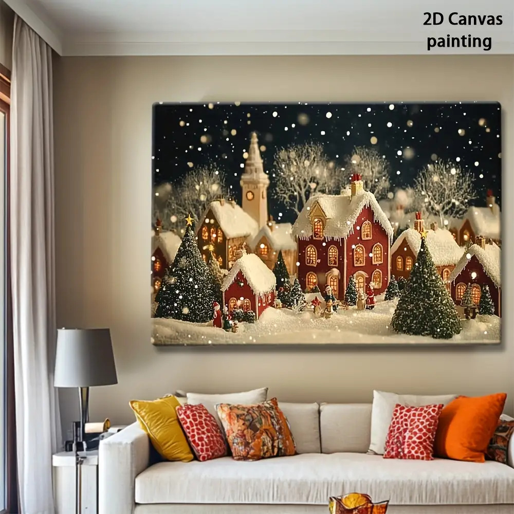 1 pieza 2D retro Nochebuena y  - Canvas Wrap Ready reseña y precio