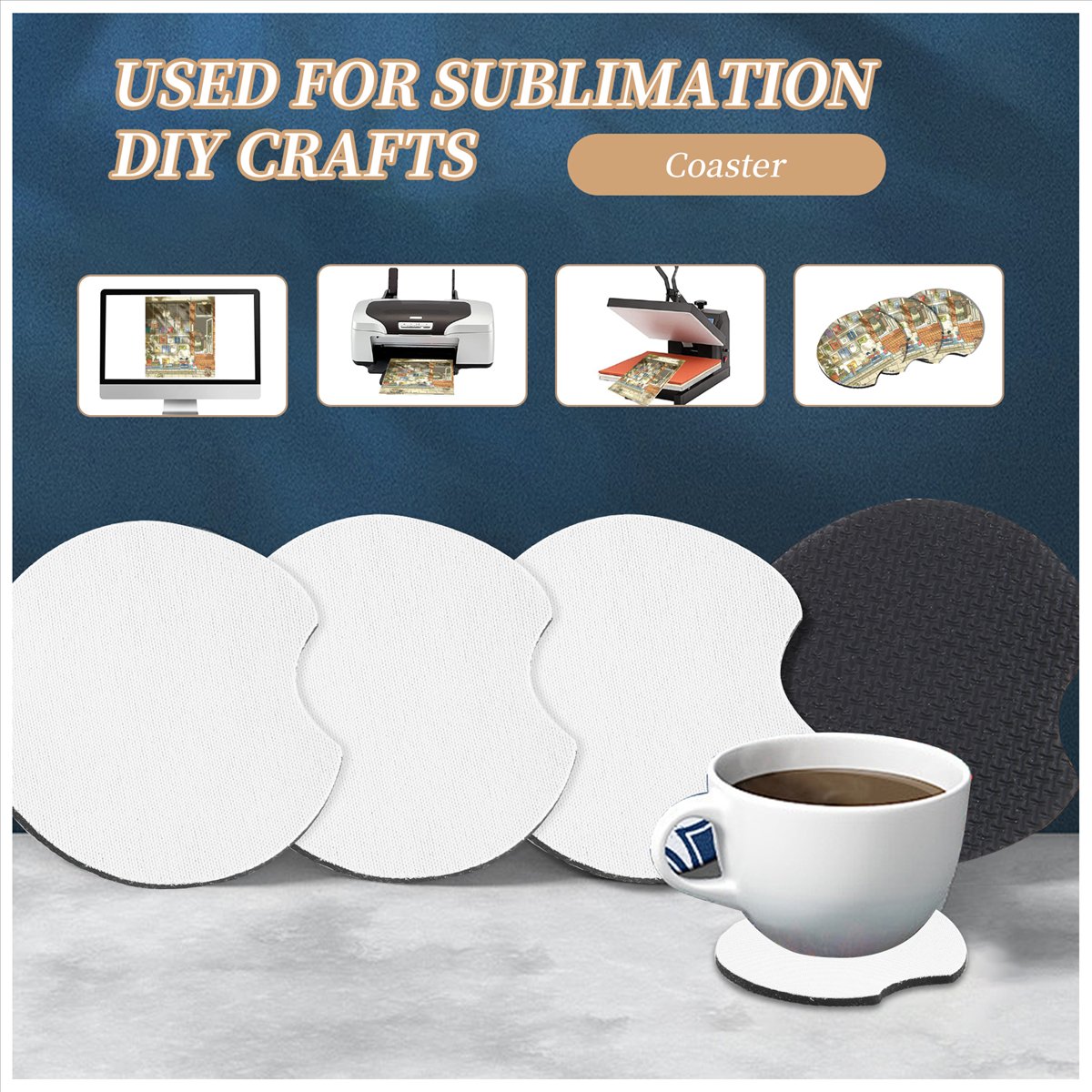 AA83 100 piezas de posavasos d - Coaster Sublimation Blank reseña y precio